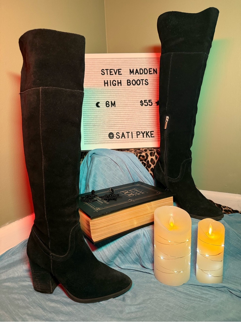 Steve Madden Women's Black Suede High Boots